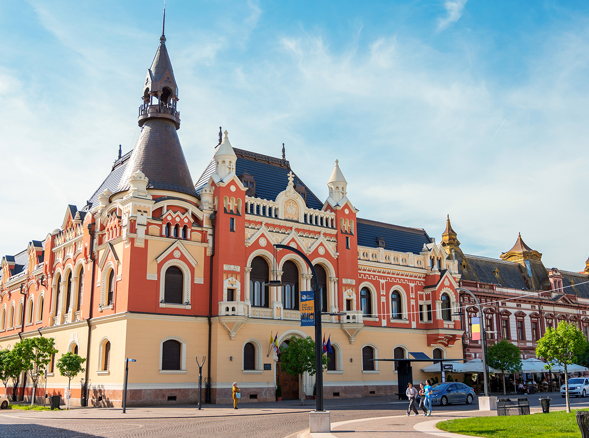 A dynamic cityscape illustrating the country's thriving education system and universities.